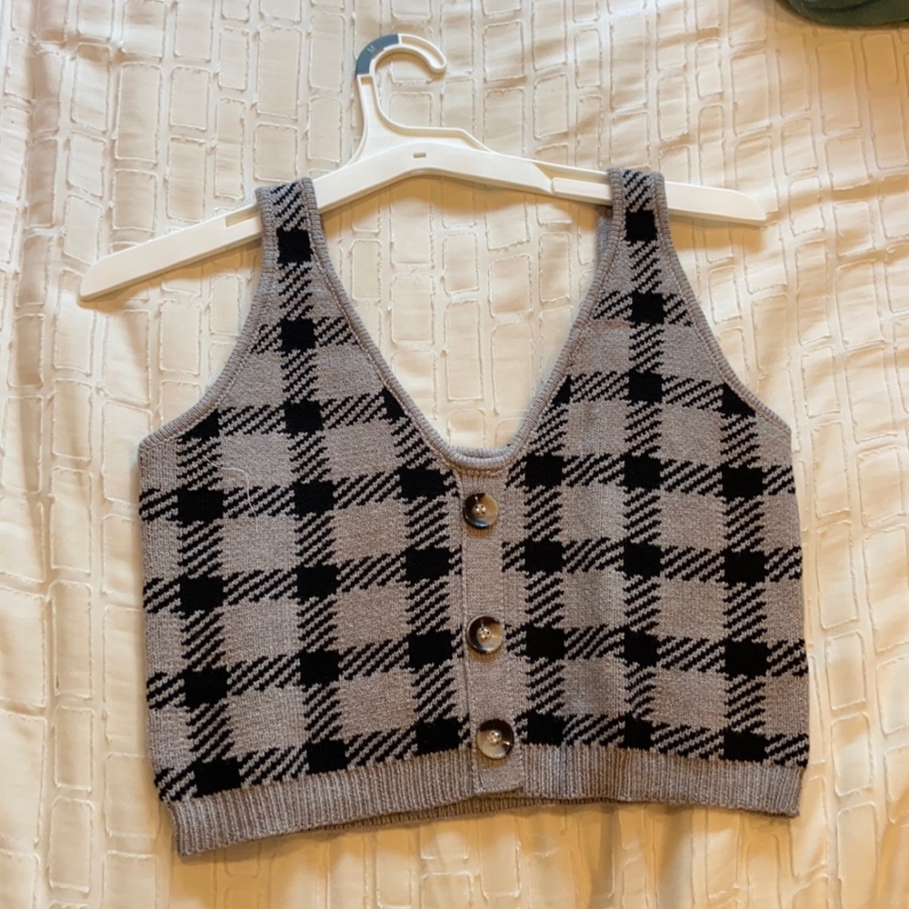 Fashion Nova Cropped Plaid Tank